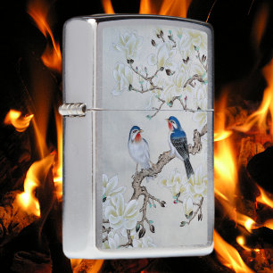 White Magnolia Zippo Lighter