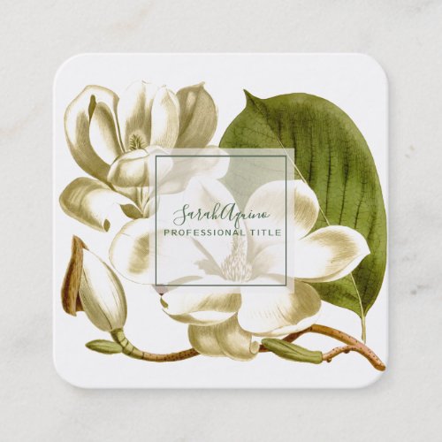 White Magnolias Floral Business Card