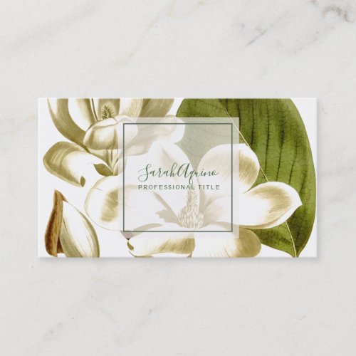 White Magnolias Floral Business Card