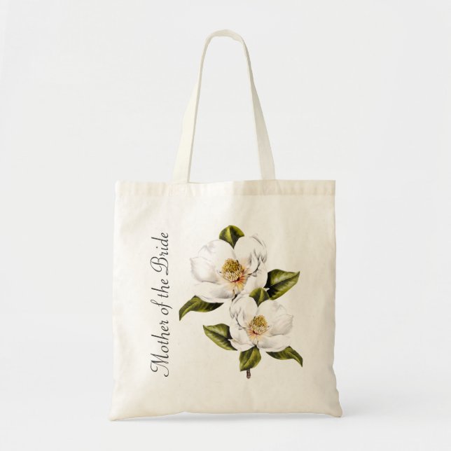 White Magnolias Mother of the Bride Tote Bag (Front)