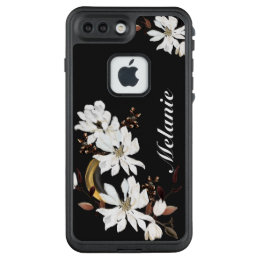 White Magnolias Personalized LifeProof FRĒ iPhone 7 Plus Case