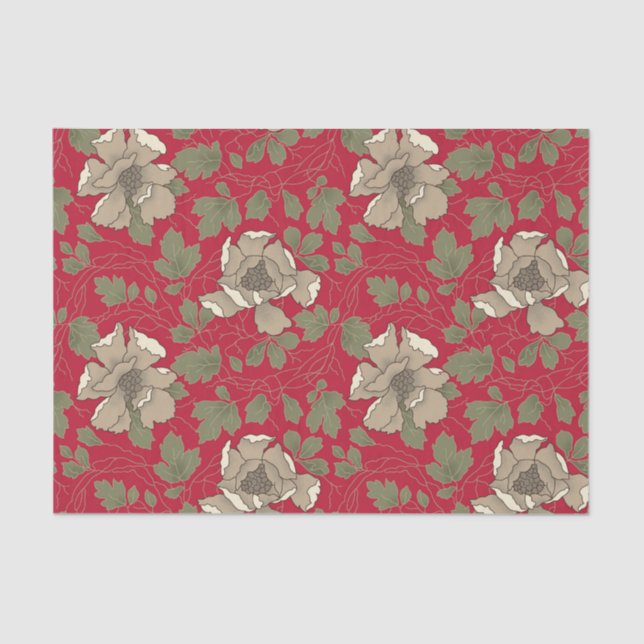 White magnolias tissue paper (Front)