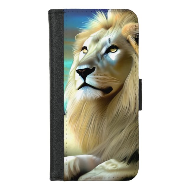 White Majestic Ethereal White Lion iPhone Wallet Case (Front)