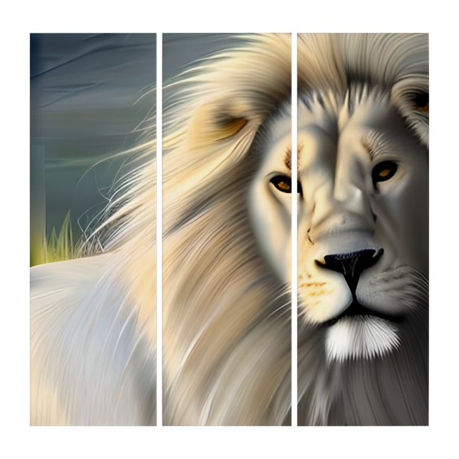 White Majestic Lion Ethereal Art SI Generated (Front)