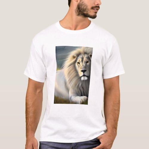 White Majestic Lion Ethereal Art  T_Shirt