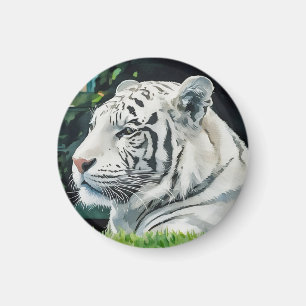 White Majesty – Resting Tiger Wildlife Magnet