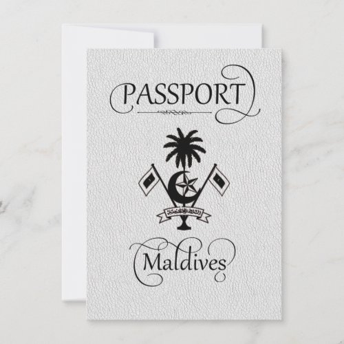 White Maldives Passport Save the Date Card