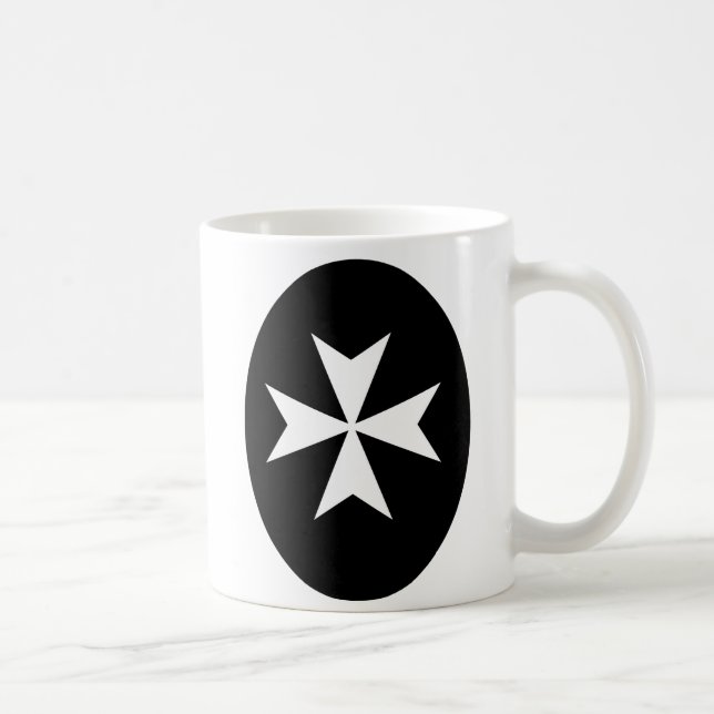 White Maltese Cross Coffee Mug (Right)