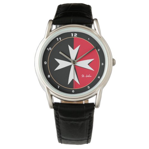 White Maltese Cross  Malta flag fashion  knight Watch