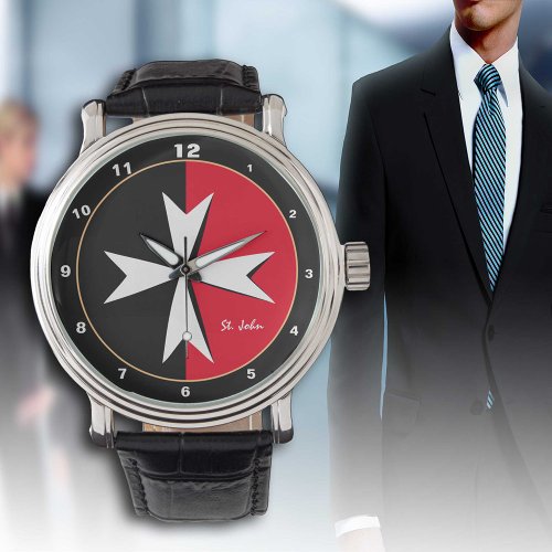 White Maltese Cross  Malta flag fashion  knight Watch