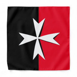 White Maltese Cross &amp; Malta flag fashion / knights Bandana