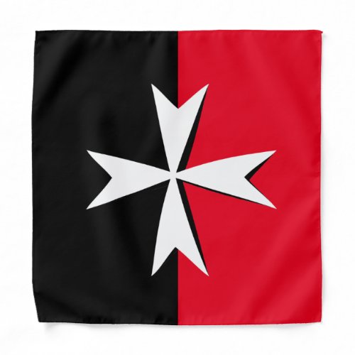 White Maltese Cross  Malta flag fashion  knights Bandana