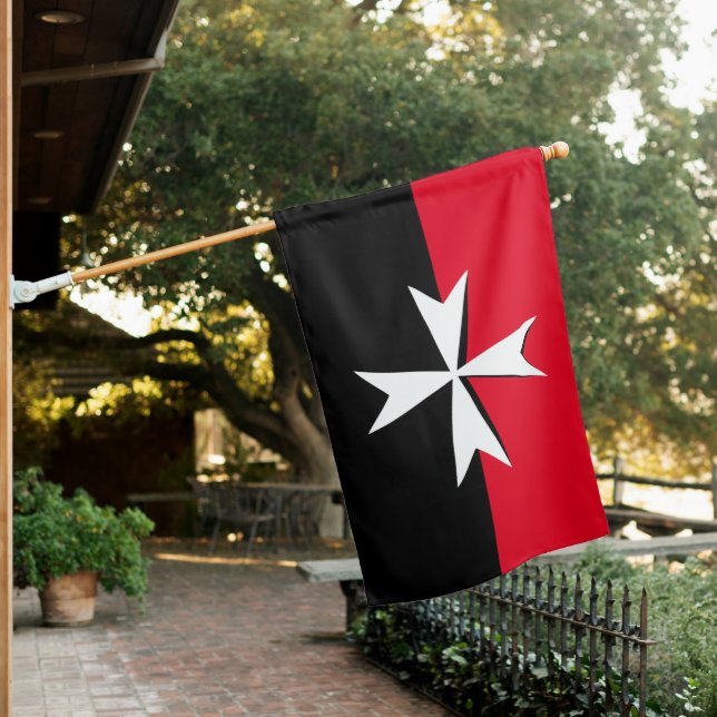 White Maltese Cross & Malta flag fashion symbol (In SItu)