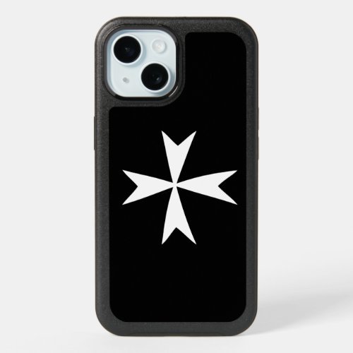 White Maltese Cross  Malta flag fashion symbol BL iPhone 15 Case