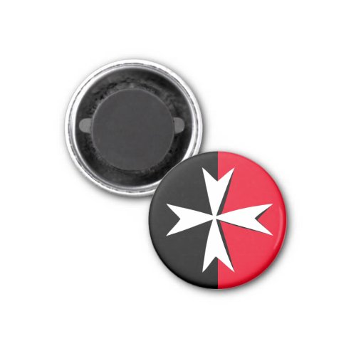 White Maltese Cross  Malta flag fashion symbol Magnet