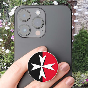 White Maltese Cross, St. John, Malta flag /knights PopSocket