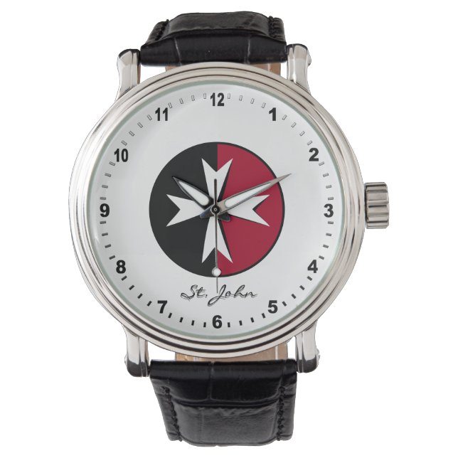 White Maltese Cross, St John order, Malta Watch (Front)