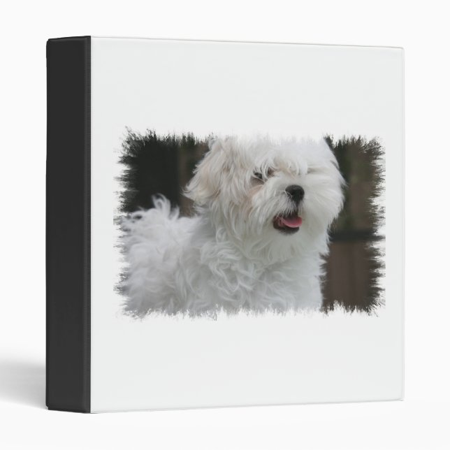 White Maltese Dog Binder (Front/Spine)