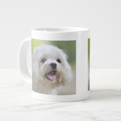 White Maltese Dog Large Coffee Mug