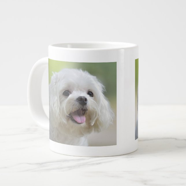 White Maltese Dog Large Coffee Mug (Front Left)