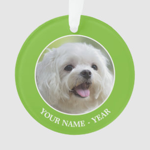 White Maltese Dog Ornament