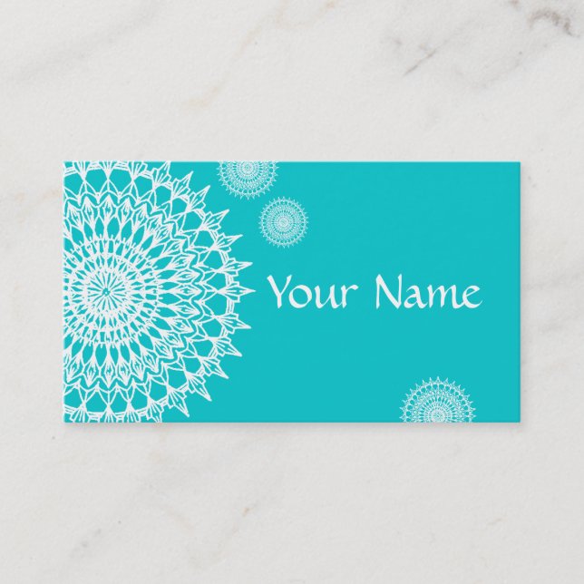 White Mandala Business Card (Front)