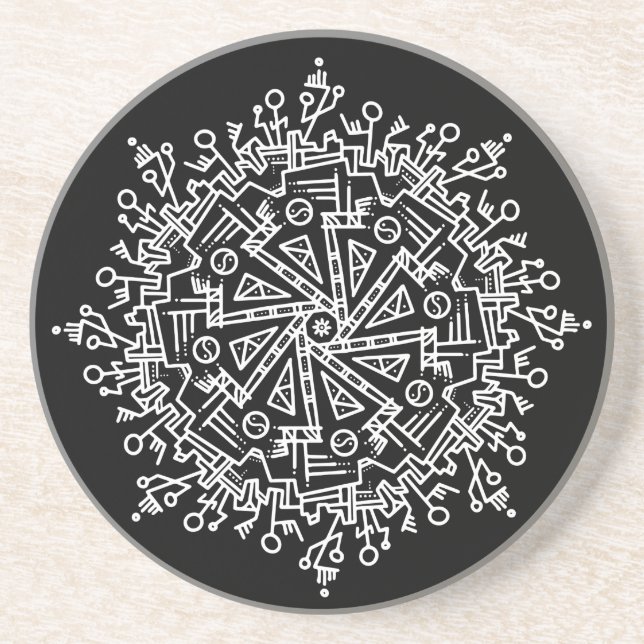White Mandala Coaster (Front)