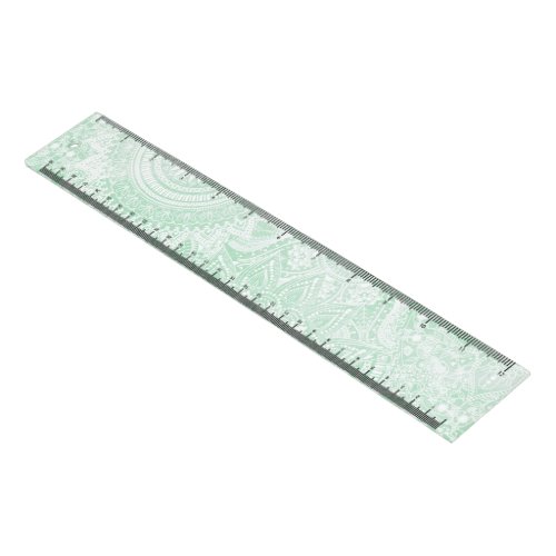 White Mandala Collection Green Design Ruler