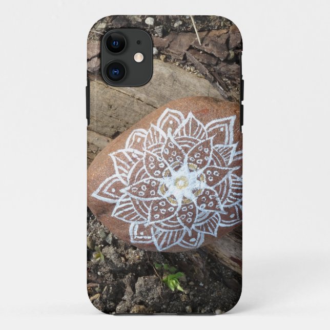 White Mandala Drawing Stone Case-Mate iPhone Case (Back)