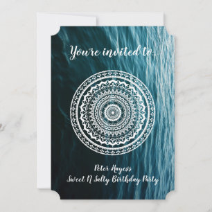 White Mandala Let the sea set you free Invitation