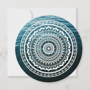 White Mandala Let the sea set you free Invitation