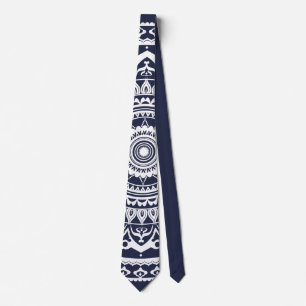 White Mandala Let the sea set you free Neck Tie
