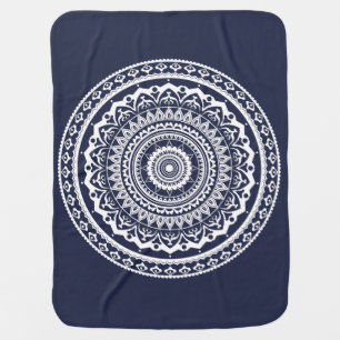 White Mandala Let the sea set you free Swaddle Blanket