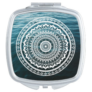 White Mandala Let the sea set you free Vanity Mirror