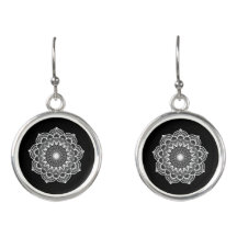 White Mandala on Black Background