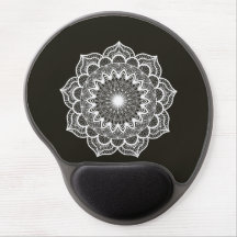 White Mandala on Black Background