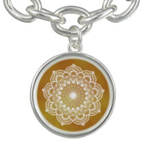 White Mandala on Gold Background