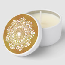 White Mandala on Gold Background