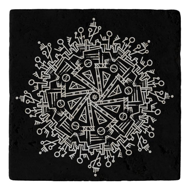 White Mandala Trivet (Front)