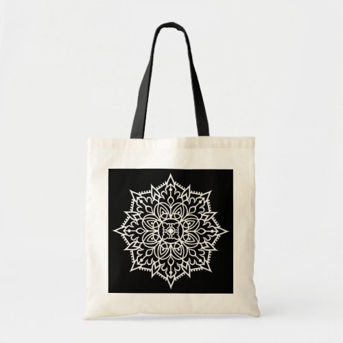 White mandala yoga meditation spiritual ohm new tote bag