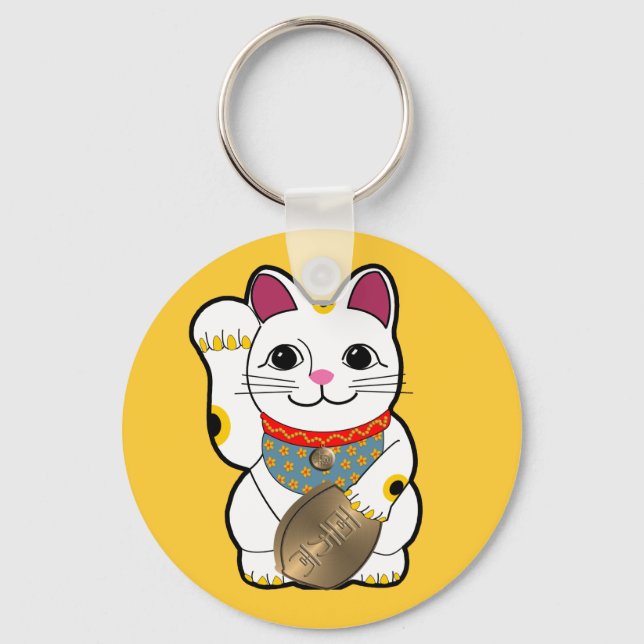 white_maneki keychain (Front)