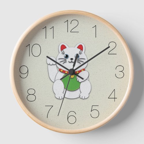 White Maneki_Neko Providing Purity clock