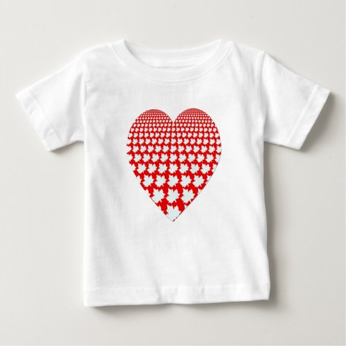 White Maple Leafs Heart Baby T_Shirt