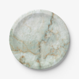 White Marbe Paper Plates
