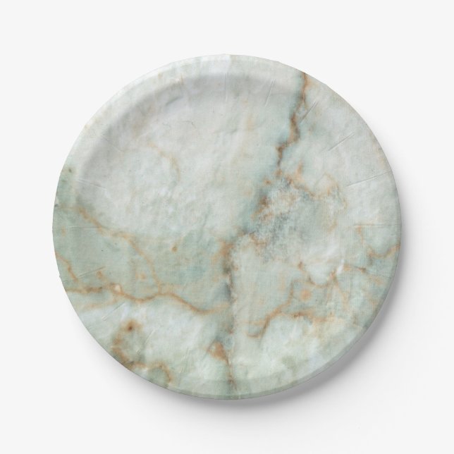 White Marbe Paper Plates (Front)