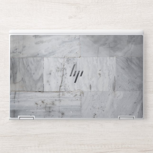White Marbel Hp Laptop Skin (Front)