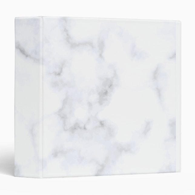 White Marble 3 Ring Binder (Front/Spine)
