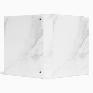 White Marble 3 Ring Binder