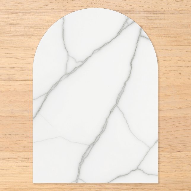 White Marble Acrylic Invitations (Front)