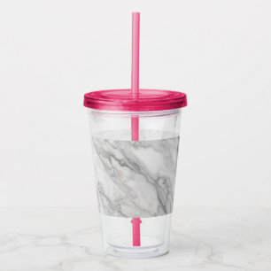 White Marble Acrylic Tumbler